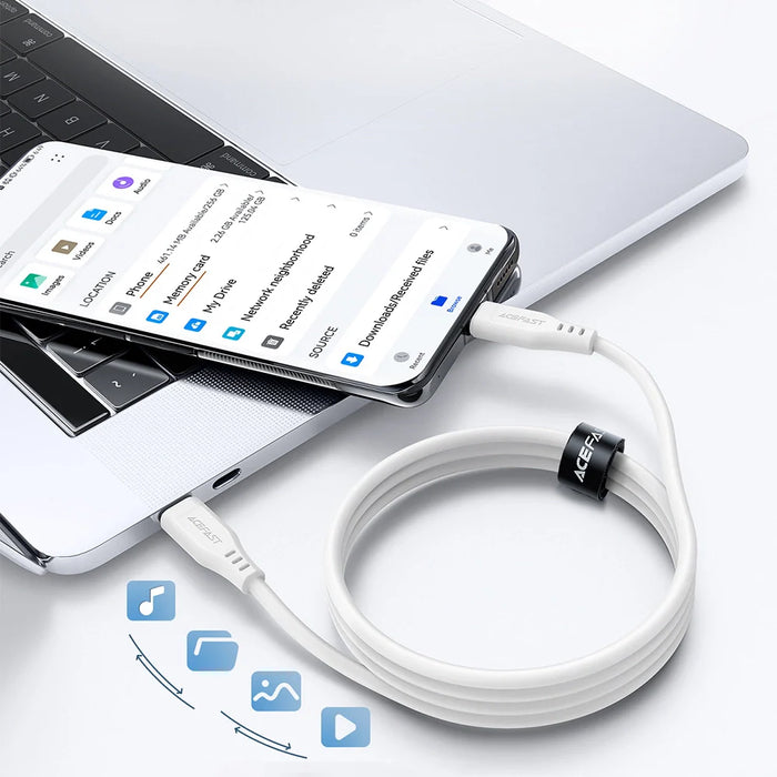 Acefast C3-03 USB-C - USB-C PD QC cable 60W 3A 480Mb/s 1.2m - white - Cell phone cables<<<HurtelXML