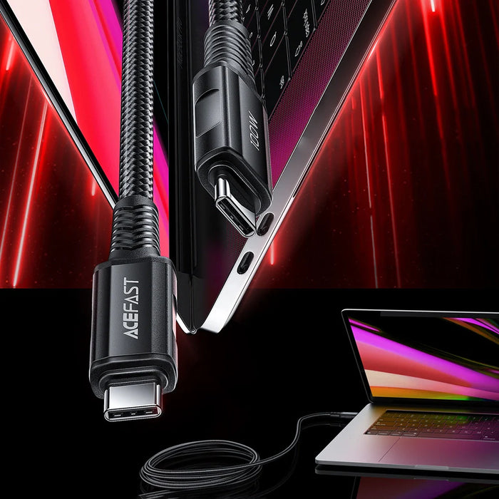 Acefast C4-03 Black USB-C - USB-C PD QC cable 100W 5A 480Mb/s 2m - black - Cell phone cables<<<HurtelXML