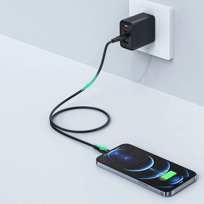 Acefast cable MFI USB Type C - Lightning 1.2m 30W 3A black (C3-01 black) - Cell phone cables<<<HurtelXML