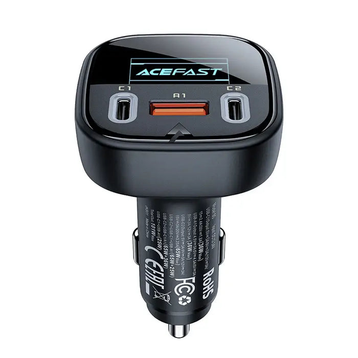 Acefast car charger 101W 2x USB Type C / USB PPS Power Delivery Quick Charge 4.0 AFC FCP black (B5) - Cell phone USB