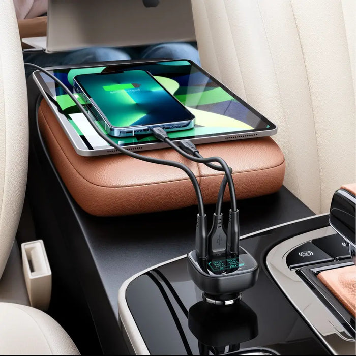 Acefast car charger 101W 2x USB Type C / USB PPS Power Delivery Quick Charge 4.0 AFC FCP black (B5) - Cell phone USB