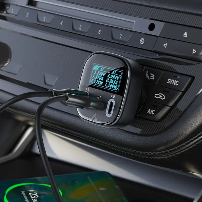 Acefast car charger 101W 2x USB Type C / USB PPS Power Delivery Quick Charge 4.0 AFC FCP black (B5) - Cell phone USB