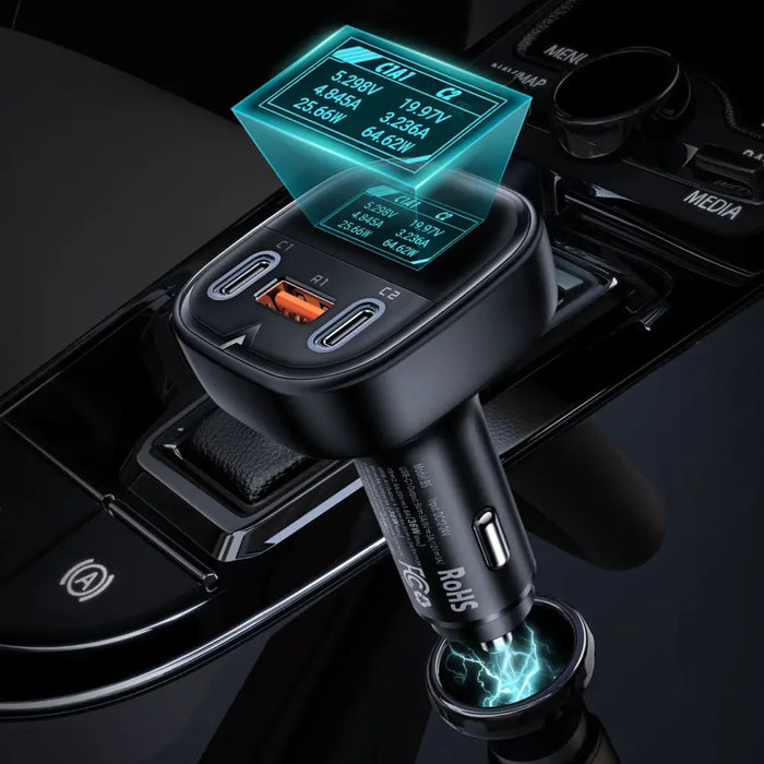 Acefast car charger 101W 2x USB Type C / USB PPS Power Delivery Quick Charge 4.0 AFC FCP black (B5) - Cell phone USB