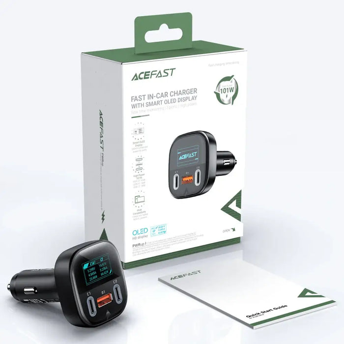 Acefast car charger 101W 2x USB Type C / USB PPS Power Delivery Quick Charge 4.0 AFC FCP black (B5) - Cell phone USB