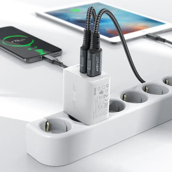 Acefast charger 2x USB 18W QC 3.0 AFC FCP black (A33 black) - Cell phone USB charger<<<HurtelXML