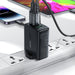 Acefast charger GaN 65W 3 ports (1xUSB 2xUSB C PD) UK plug white (A44) - Cell phone USB charger<<<HurtelXML