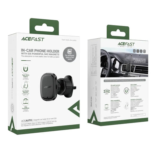 Acefast D34 Magnetic Air Vent Holder - Black - Cell phone holders<<<HurtelXML