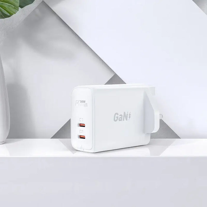 Acefast GaN charger (UK plug) 2x USB Type C 50W Power Delivery PPS Q3 3.0 AFC FCP (A32 UK) - Cell phone USB