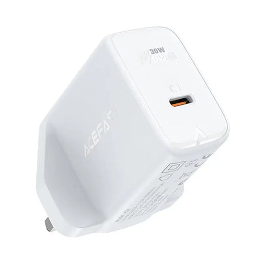 Acefast GaN wall charger (UK plug) USB Type C 30W Power Delivery PPS Q3 3.0 AFC FCP white (A24 UK white) - Cell phone
