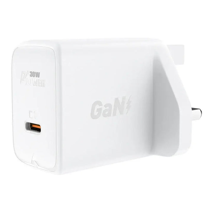 Acefast GaN wall charger (UK plug) USB Type C 30W Power Delivery PPS Q3 3.0 AFC FCP white (A24 UK white) - Cell phone