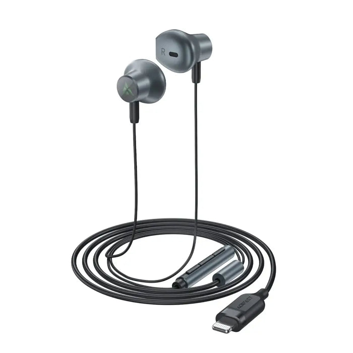 Acefast L1 in-ear headphones with Lightning connector microphone and remote control 1.2 m - black - Headphones