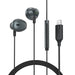 Acefast L1 in-ear headphones with Lightning connector microphone and remote control 1.2 m - black - Headphones
