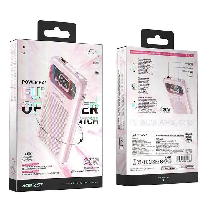 Acefast powerbank 10000mAh Sparkling Series fast charging 30W pink (M1) - Powerbanks<<<HurtelXML