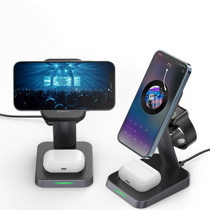Acefast Qi Wireless Charger 15W for iPhone (with MagSafe) Apple Watch and Apple AirPods Stand Holder Magnetic Holder