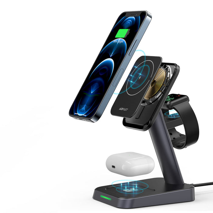 Acefast Qi Wireless Charger 15W for iPhone (with MagSafe) Apple Watch and Apple AirPods Stand Holder Magnetic Holder