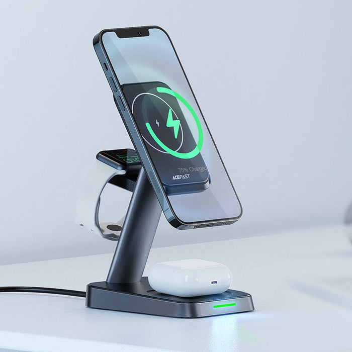 Acefast Qi Wireless Charger 15W for iPhone (with MagSafe) Apple Watch and Apple AirPods Stand Holder Magnetic Holder