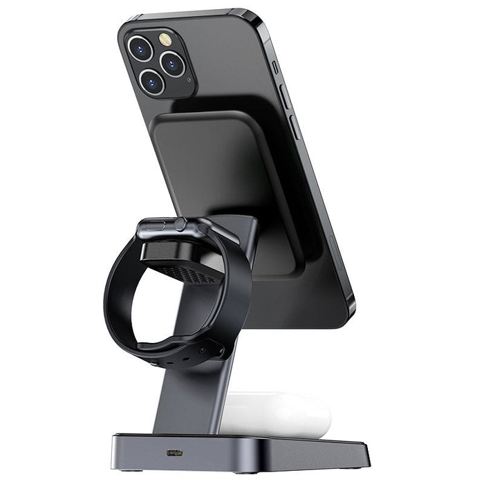 Acefast Qi Wireless Charger 15W for iPhone (with MagSafe) Apple Watch and Apple AirPods Stand Holder Magnetic Holder