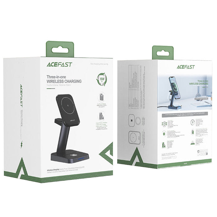 Acefast Qi Wireless Charger 15W for iPhone (with MagSafe) Apple Watch and Apple AirPods Stand Holder Magnetic Holder