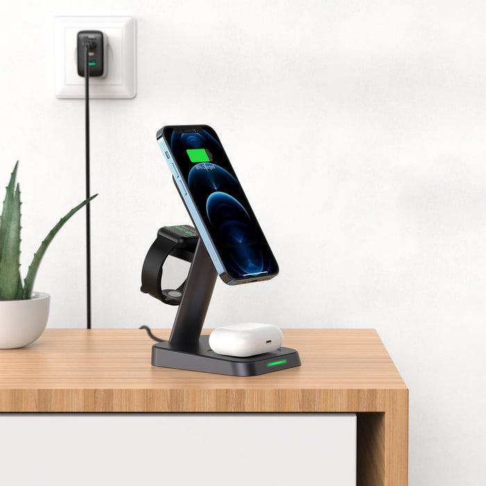 Acefast Qi Wireless Charger 15W for iPhone (with MagSafe) Apple Watch and Apple AirPods Stand Holder Magnetic Holder