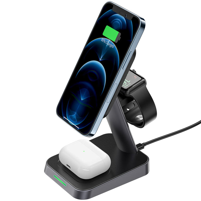 Acefast Qi Wireless Charger 15W for iPhone (with MagSafe) Apple Watch and Apple AirPods Stand Holder Magnetic Holder