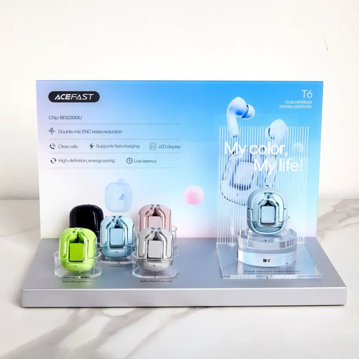 Acefast T6 TWS Bluetooth In-Ear Wireless Headphones - Blue - Headphones and speakers<<<HurtelXML