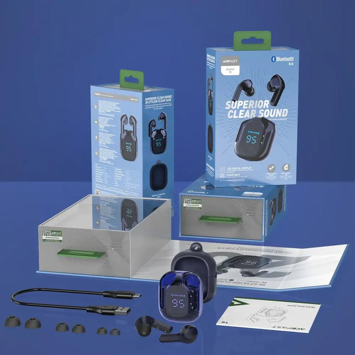 Acefast T6 TWS Bluetooth In-Ear Wireless Headphones - Blue - Headphones and speakers<<<HurtelXML