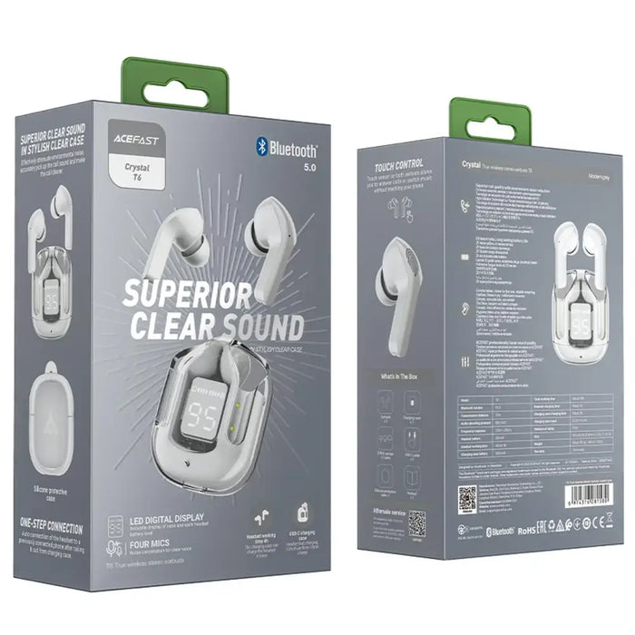 Acefast T6 TWS Bluetooth In-Ear Wireless Headphones - Gray - Headphones and speakers<<<HurtelXML
