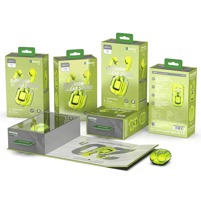 Acefast T6 TWS Bluetooth In-Ear Wireless Headphones - Green - Headphones and speakers<<<HurtelXML