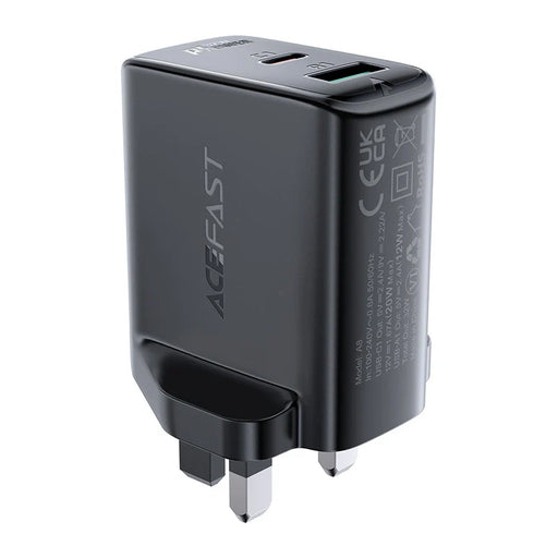 Acefast wall charger (UK plug) USB Type C / USB 32W PPS PD QC 3.0 AFC FCP black (A8 black) - Cell phone USB