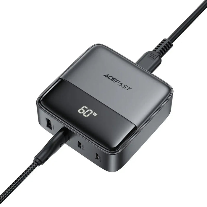 Acefast Z6 PD65W GaN Charging Station (2 x USB-C + 2 x USB-A) with US Tip - Black - Cell phone USB charger<<<HurtelXML