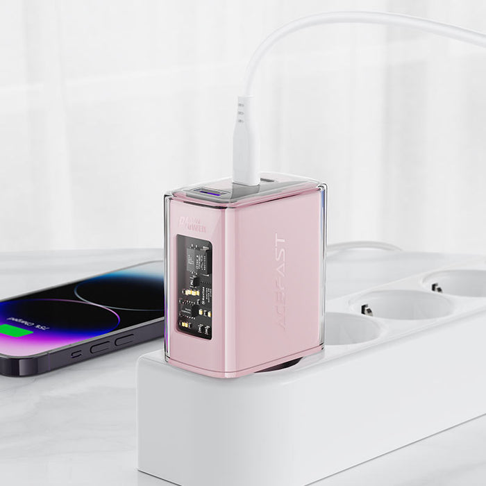 Acefast GaN charger 65W 3 ports (1xUSB, 2xUSB C) green (A45)