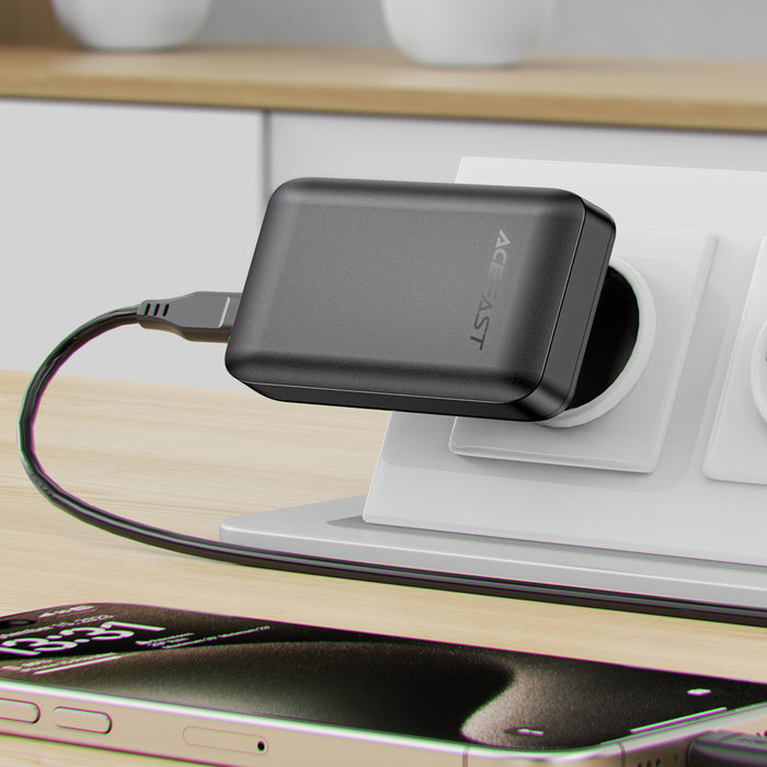 Acefast A100 65W GaN 2 USB-C+ USB-A Charger Ultra Slim - Black