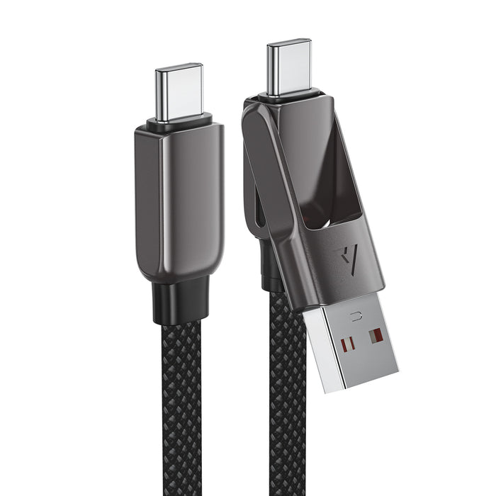 Acefast C13-04 USB-C - USB-A / USB-C Cable 480Mb/s 3A 1.2m - Black