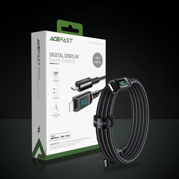 Acefast C6-03 Black USB-C - USB-C PD QC cable 100W 5A 480Mb/s 2m - black