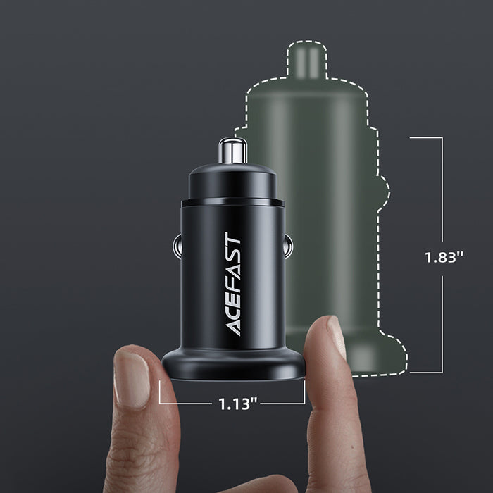 Acefast car charger 38W USB Type C / USB, PPS, Power Delivery, Quick Charge 3.0, AFC, FCP black (B1 black)