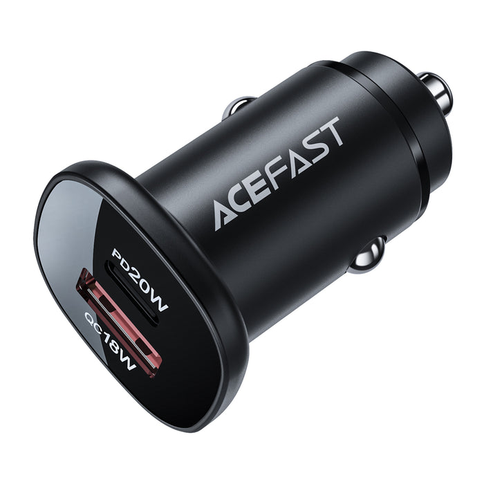Acefast car charger 38W USB Type C / USB, PPS, Power Delivery, Quick Charge 3.0, AFC, FCP black (B1 black)