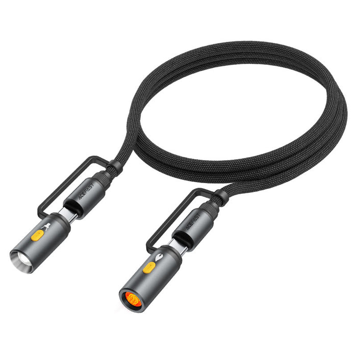 Acefast USB-C Cable with Flashlight and Lighter Adapters, 1.2m