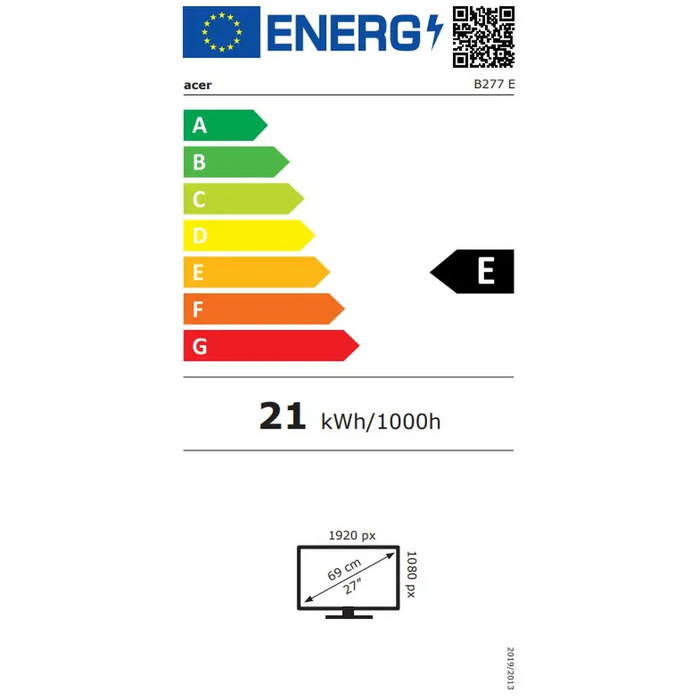 Acer Vero B277 Ebmiprzxv skarm - LED b