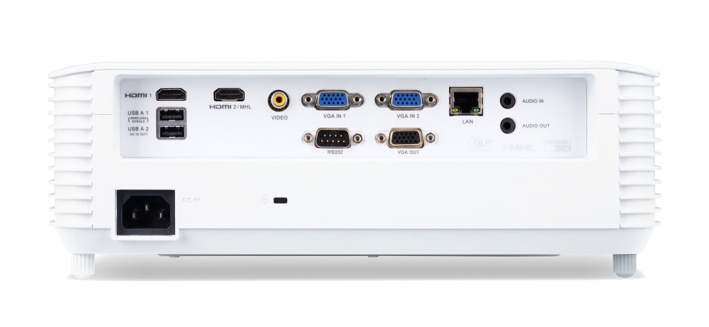 Acer Projector S1386WHn, DLP, Short Throw, WXGA (1280x800), 3600 ANSI Lumens, 20000:1, 3D, HDMI, VGA, LAN, RCA, Audio in, Audio out, VGA out, DC Out (5V/1A, USB-A), Speaker 16W, Bluelight Shield, 3.1kg, White