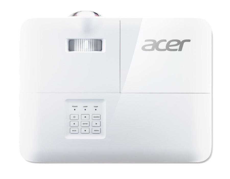 Acer Projector S1386WHn, DLP, Short Throw, WXGA (1280x800), 3600 ANSI Lumens, 20000:1, 3D, HDMI, VGA, LAN, RCA, Audio in, Audio out, VGA out, DC Out (5V/1A, USB-A), Speaker 16W, Bluelight Shield, 3.1kg, White