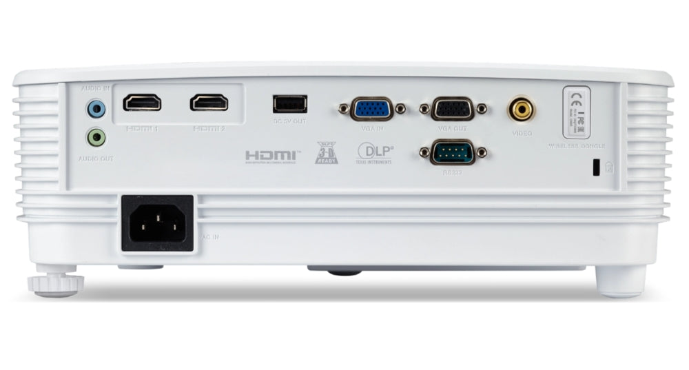 Acer Projector P1257i DLP, XGA (1024x768), 4800 ANSI LUMENS, 20000:1, 2x HDMI, RCA, Wireless dongle included, Audio in/out, VGA in/out, RS-232,Bluelight Shield, LumiSense, Built-in 10W Speaker, 2.4kg, White