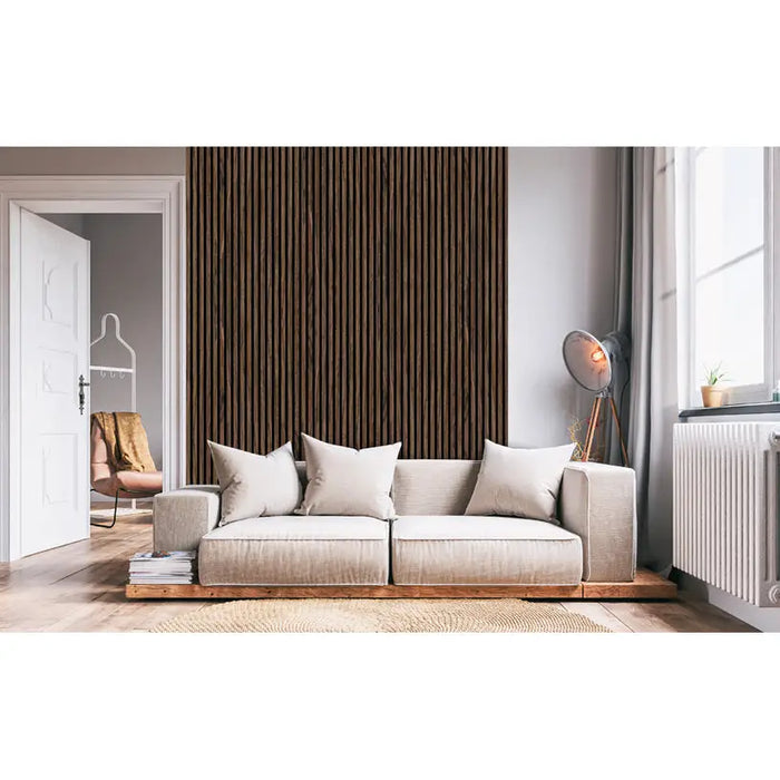 ACOUSTIC PANEL WITH NATURAL VENEER NEUHOFER WALNUT 267X57X1.9 CM - Стенни панели<<<Стенни и таванни панели<<<Подови и