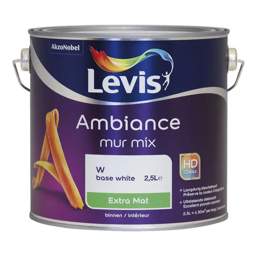 ACRYLIC PAINT FOR WALLS AND CEILINGS EXTRA MAT BASE W 2.5 L LEVIS AMBIANCE - Бели интериорни бои<<<Интериорни