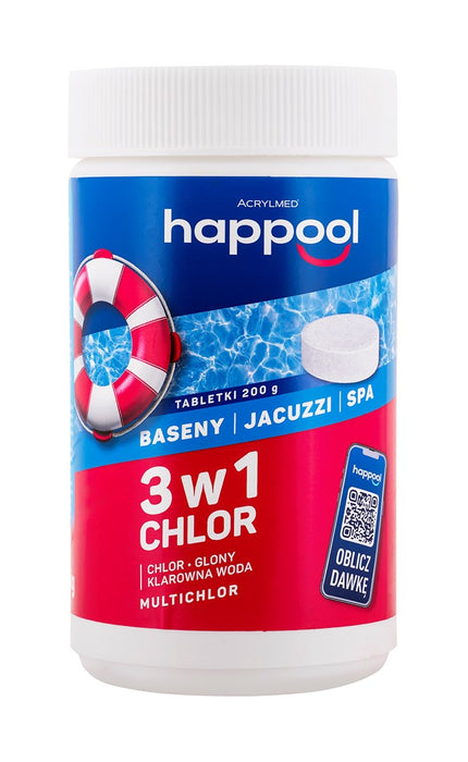 Acrylmed MULTICHLOR 3 in 1 Multifunctional chlorine release tablets 200 g - 1 kg