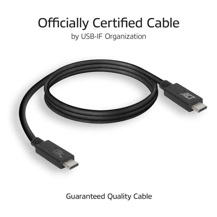 ACT Cable USB-C - USB-C 1 m / USB4 20Gbps 240W certified USB-IF - Кабели за мобилни