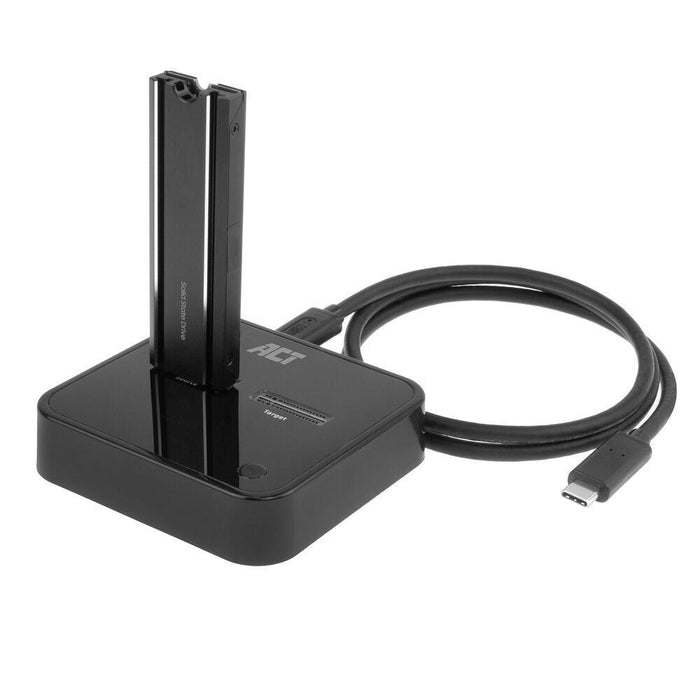 Dual SSD Docking Station, ACT M.2 NVMe/PCIe Clone, USB-C 3.2 Gen2, 10 Gbps