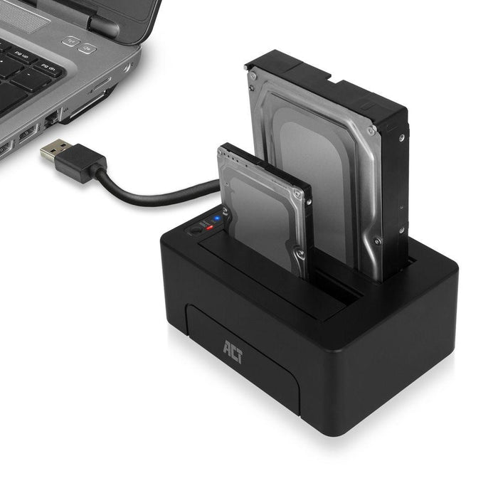 ACT Docking Station AC1504, USB 3.1 Gen1 for 3.5"/2.5" HDD/SSD black