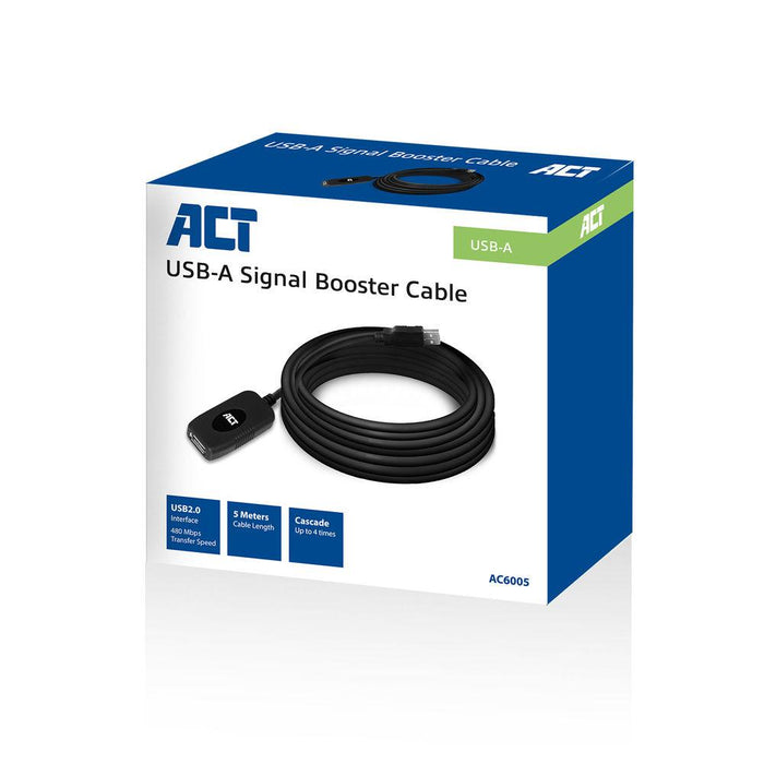 Cable ACT AC6005 USB-A male - female, 5.0 m