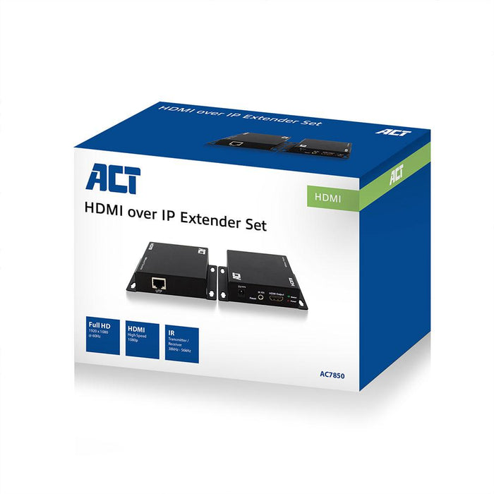 HDMI Extender (amplifier) ACT AC7850, 1080p @ 60Hz, 100 m, Set