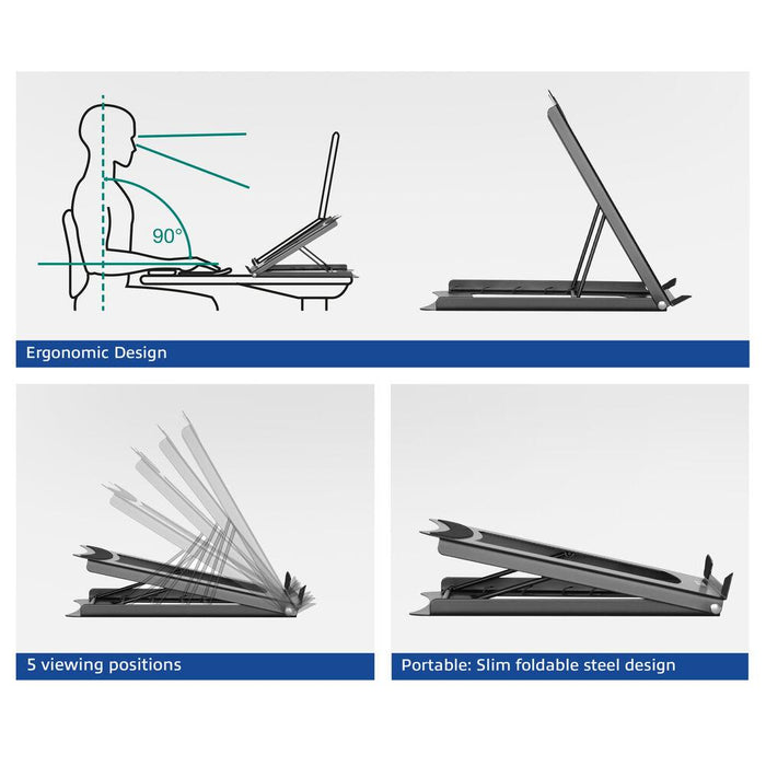 Folding laptop stand ACT AC8145, 5 positions, Black